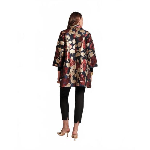 NEW FRANCES VALENTINE cornelia swing coat in floral floating jacquard - Picture 4 of 7